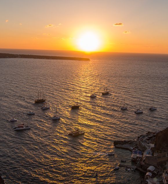 Watching sunset from Oia