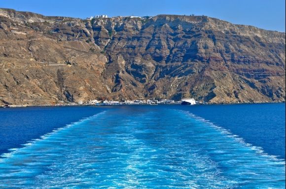 View of Santorini from Ferry