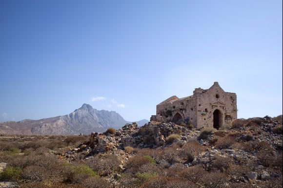 Venetian church in fort at Gramvousa island Crete.