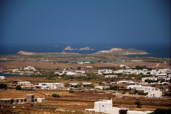 Antiparos village with Diplo and Kavouras in the background.