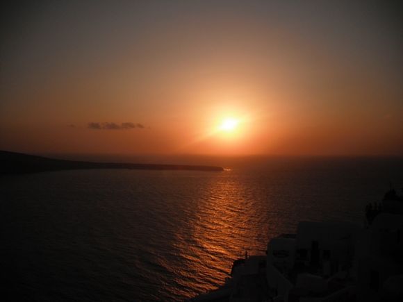Watching the sun set in Oia.