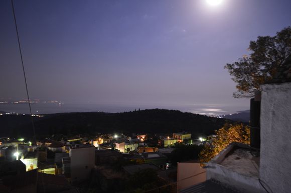 Chios: Village of Tholo Potami bathed in full-moon's  light