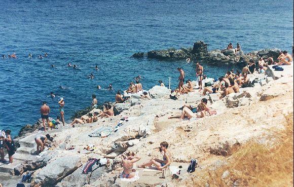 fantastic rock beach at the town of Hydra