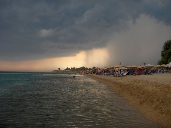 Agios Ioannis beach, a few minutes before storm reach us