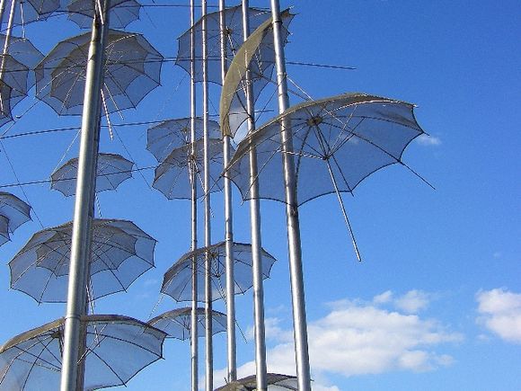 Thessaloniki, Seafront. The umbrellas