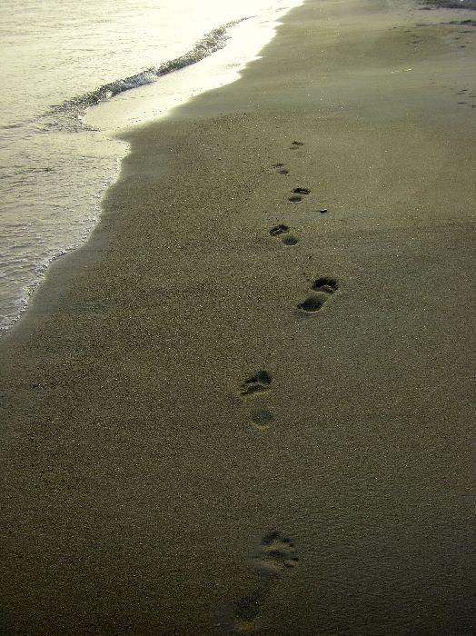 ...five steps in the sand...
