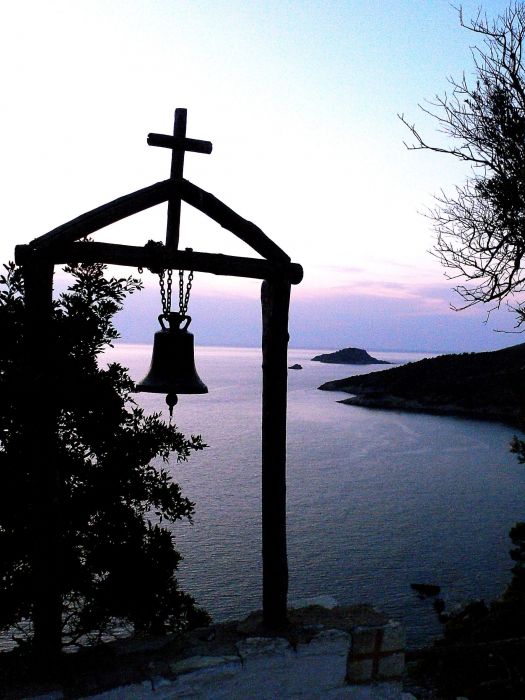 Sunset from a small church a the east coast, Alonnhsos