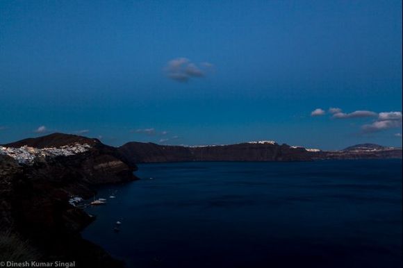 A view of Santorini Island and its villages