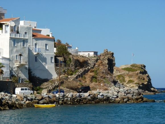 Kato Kastro and Mesa Kastro viewed from Paraporti side, Chora, Andros