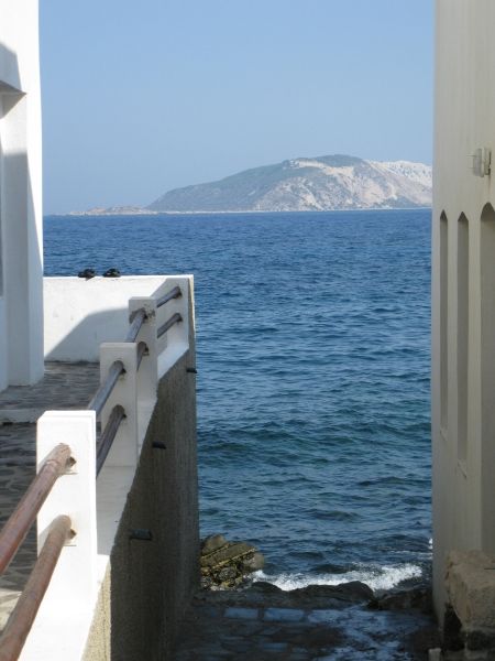 View to elafropetra Island through White houses