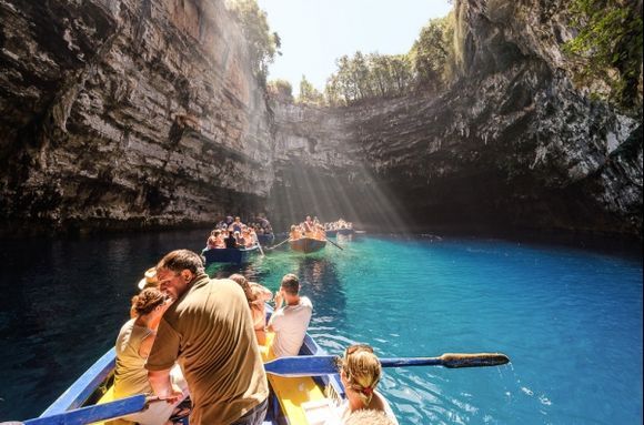 Visiting Melissani Cave