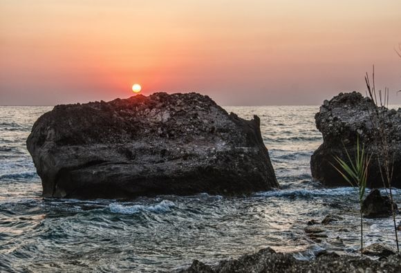 Moments before sunset, Agios Gordios beach