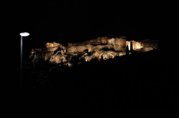 Acropolis shot at night
