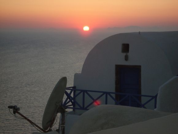 Sunset overlooking the caldera