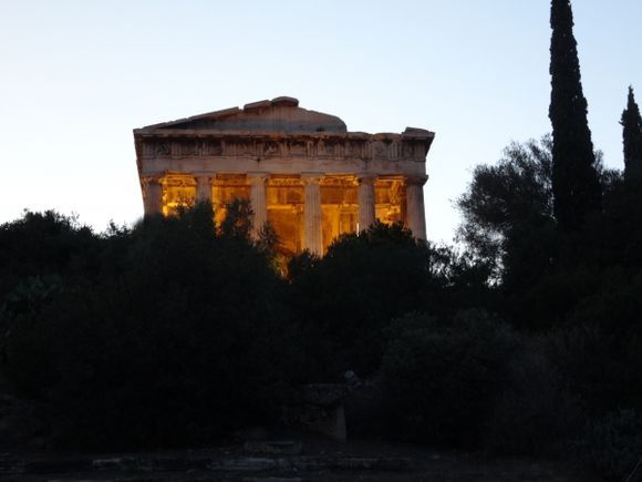 Hephaestus temple, Athens at twilight time