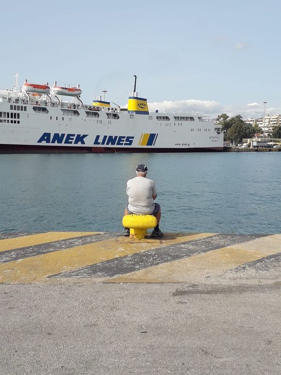 Shades of yellow in Piraeus port.