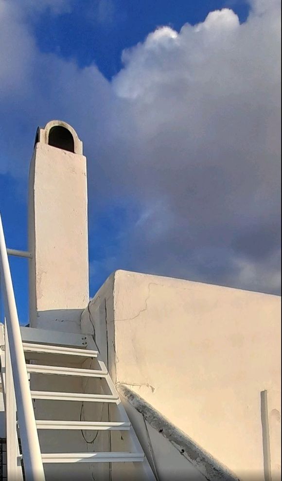 Stairs to the rooftop.