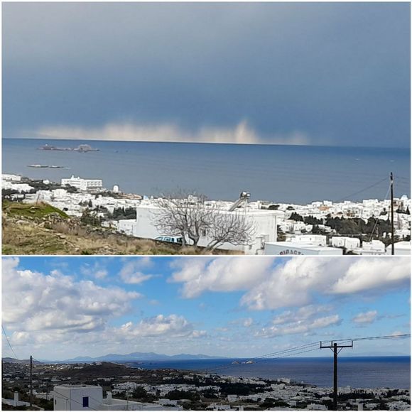I went through my photos and found one taken from the same location, as the one with the snow reflection of yesterday.
On the bottom photo one can clearly see the island. 
