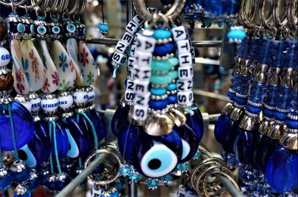 Shopping for souvenirs in Monastiraki markets in Athens.