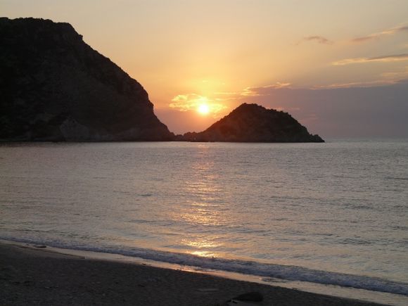 Sunset on Petani beach