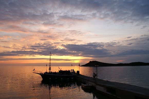 Sunset myrties port, kalymnos