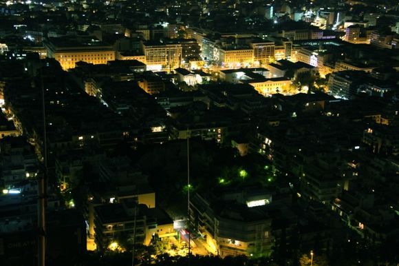 Academias seen from Lycabettus at night
