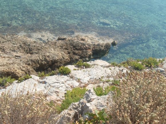 The crystal clear sea water at Gramvousa Island.