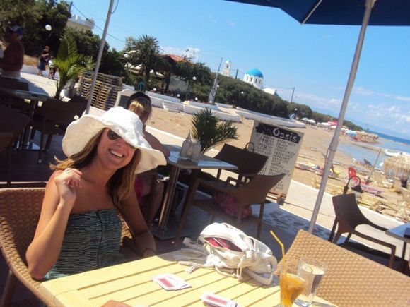 Enjoying lunch at the Oasis Skala Beach Hotel