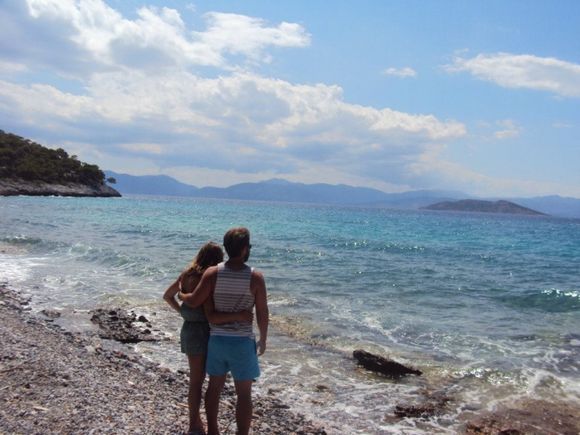 Viewing the beautiful sea surrounding Hydra Greece