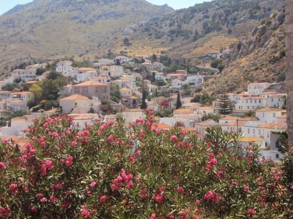 Hydra Greece scenery from high on a mountain.