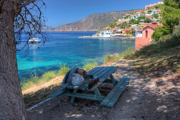Siesta in Assos.....
Honey Seller\'s dreaming while waiting for his clients.