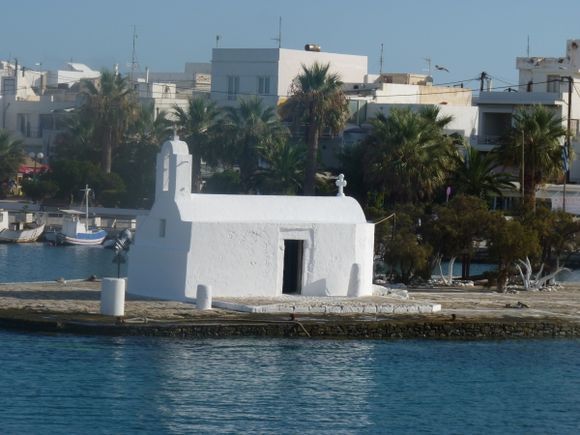Cycladic Church inside the Harbour