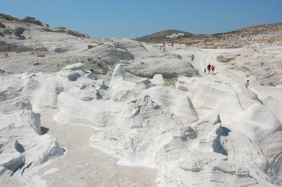 View of sarakiniko beach, Milos