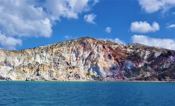 Coloured cliff coastline at Firiplaka