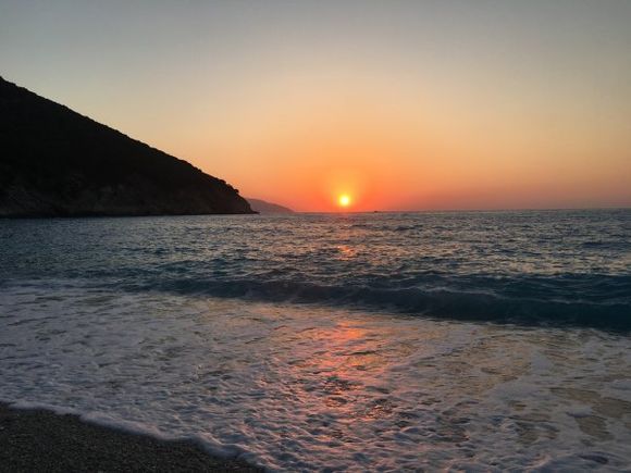 Myrtos beach,sunset !