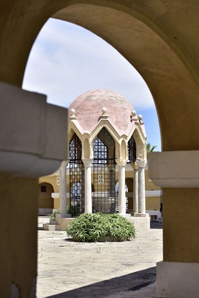 inner courtyard in the Church of the Evangelismos