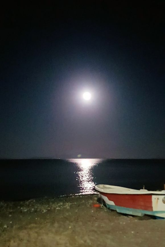 full-moon, coming from Nisyros to Kamari / Kefalos