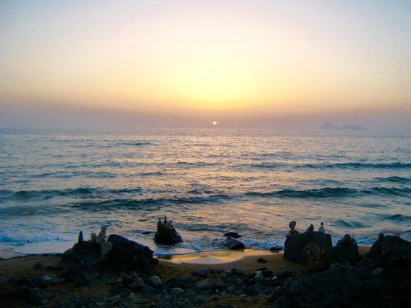 Matala red beach sunset