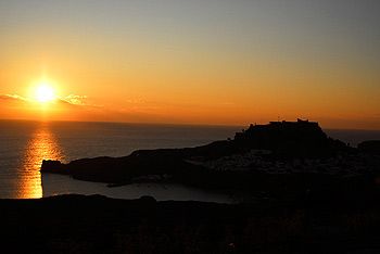 Sunrise over Lindos Bay, Rhodes