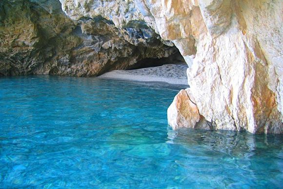 A hidden private beach at Keri, Zakynthos island, Greece!