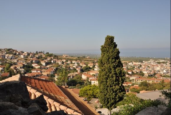 view over Kyparissia from the castle