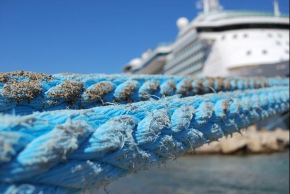 The rope is strong enough for the cruise ship at Rhodes harbour.