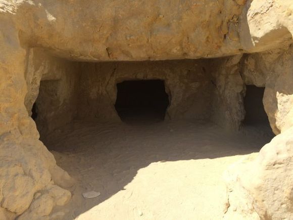 Living quarters inside a cave at Matala Beach