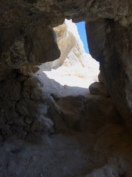 Photo taken from within a cave at Matala Beach looking out