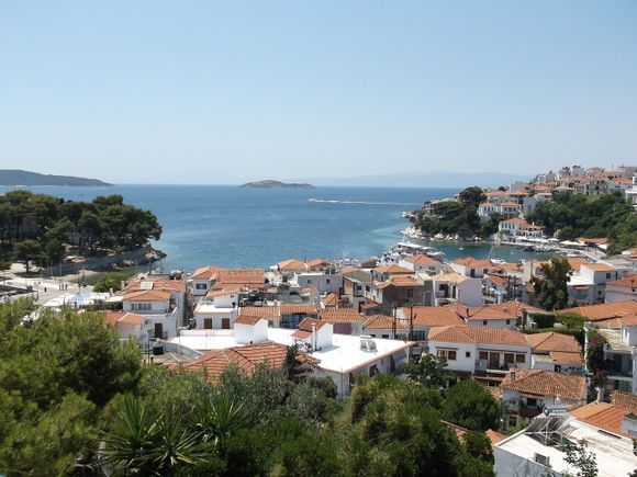 view of Skiathos town from the clock tower 2012