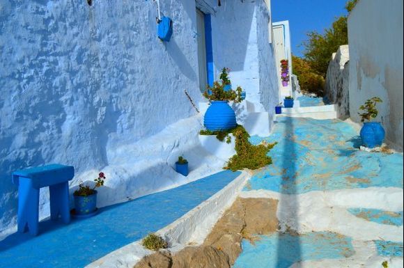 The colours of Greece:  blue and white.