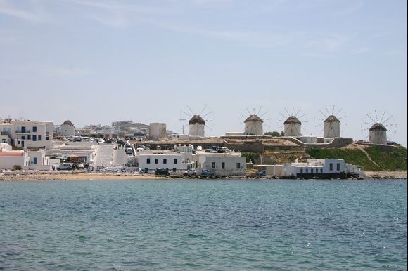 Seafront with windmills