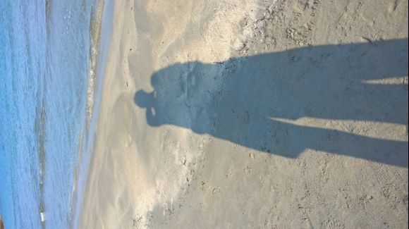 Our loving shadows on the beach of Psili Ammos