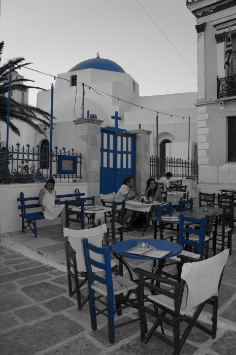 open square by the Town Hall, Chora, Serifos