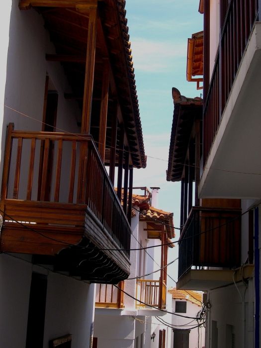 Wooden balconies